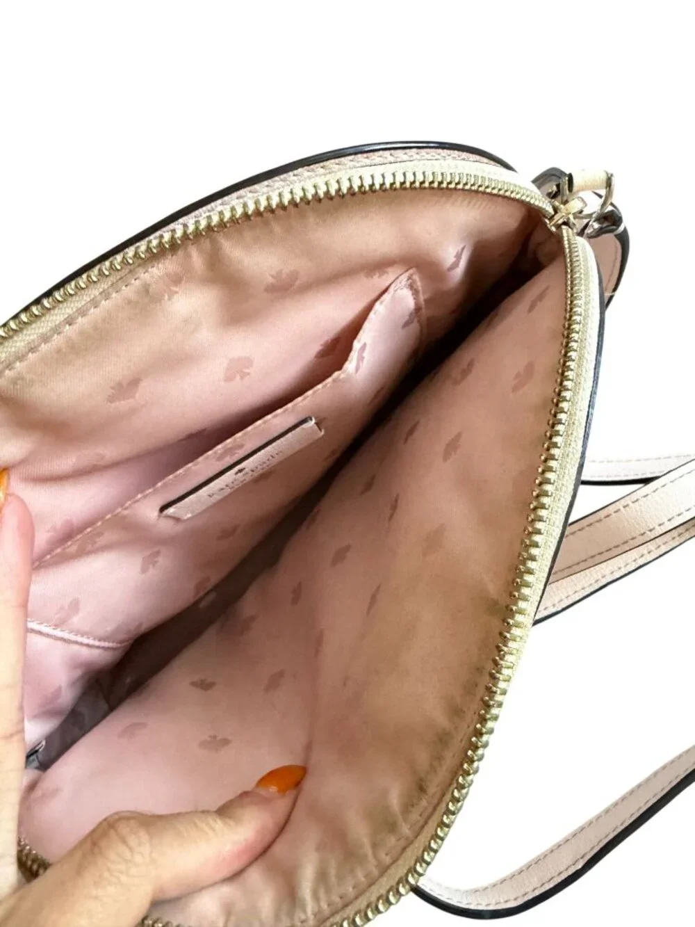 KATE SPADE Light Pink Floral Saffiano Leather Crossbody Bag